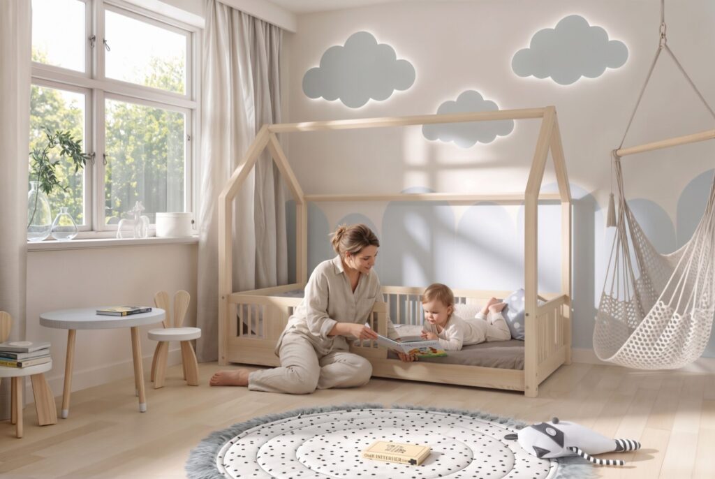 LUMINA Mini Children’s Bed with parent and child
