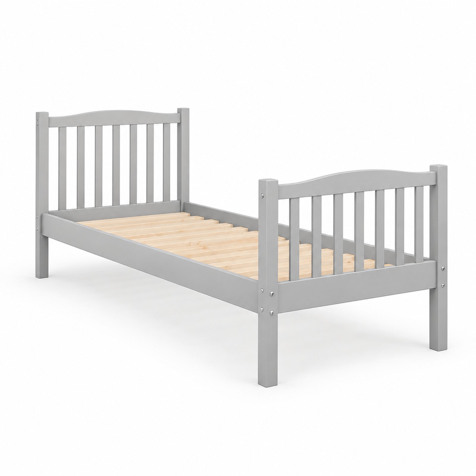 MALVA Children’s Bed in pine wood, grey, packshot