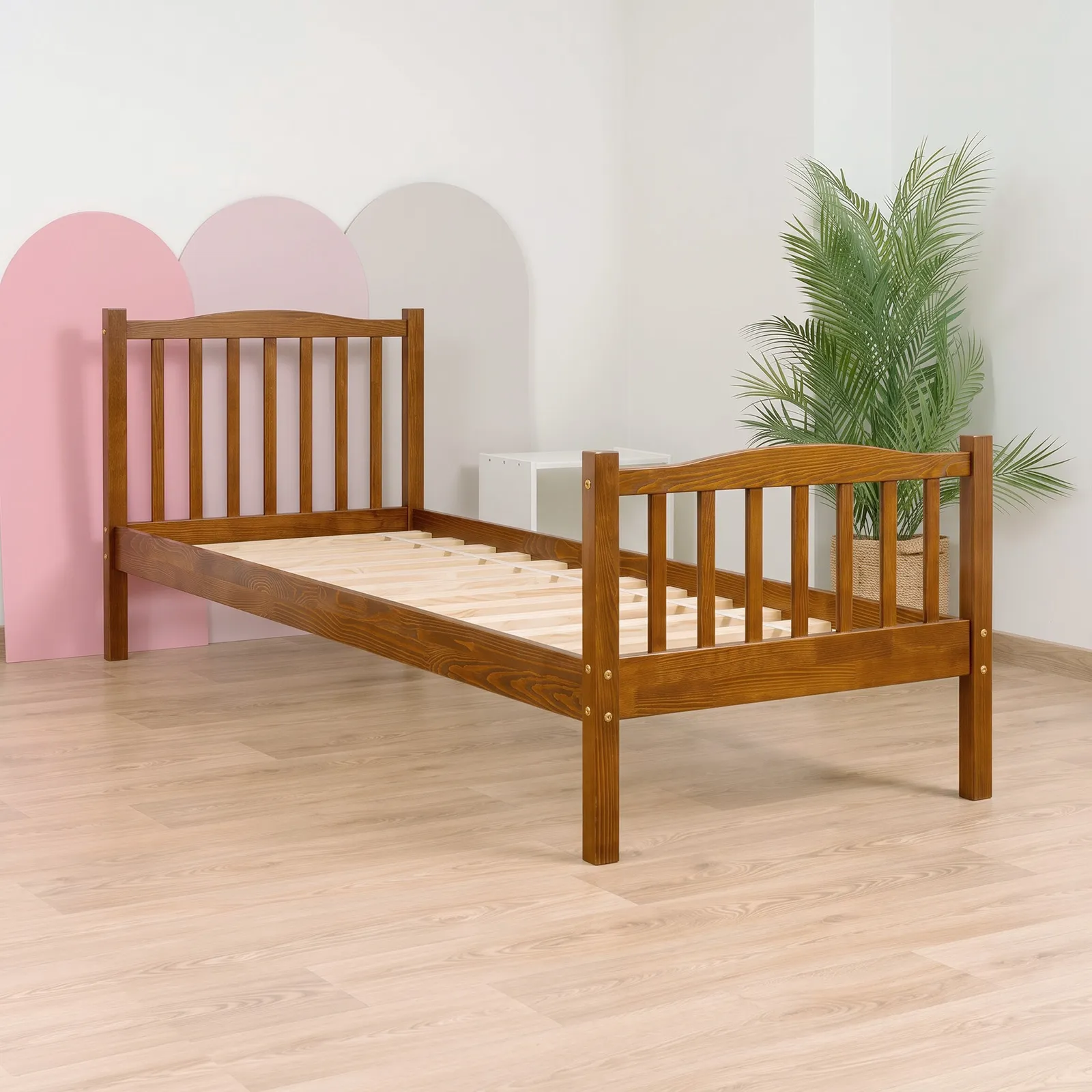 MALVA Children’s Bed in pine wood, retro, side view