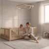 TEO Montessori Bed – story time together TEO Montessori Bed with parent and child