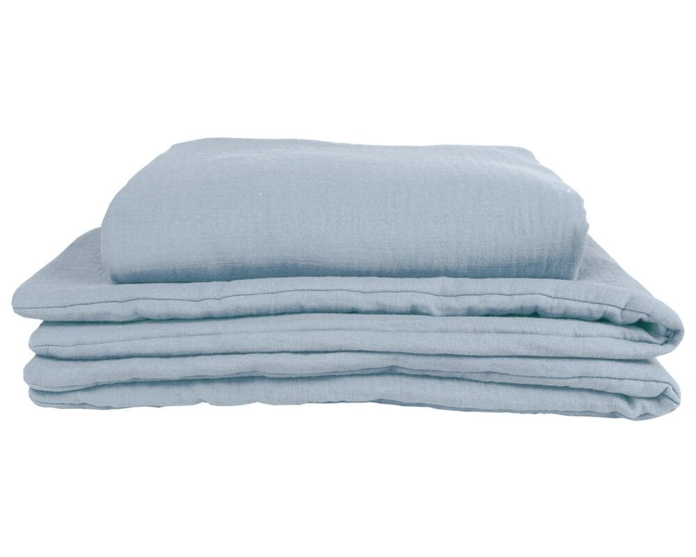 Muslin Duvet and Pillow Set – Light Blue Muslin Duvet and Pillow Set – Light Blue