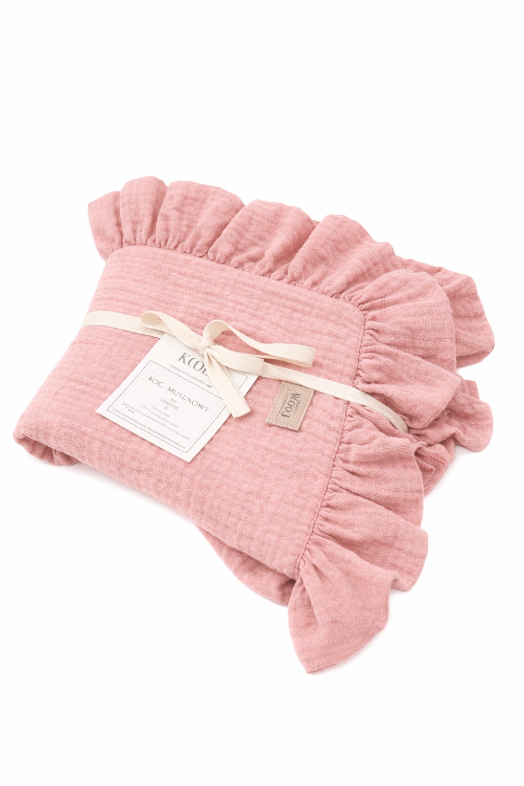 Muslin Blanket with Ruffle 110 × 85 cm – Dusty Pink Muslin Blanket with Ruffle 110 × 85 cm – Dusty Pink