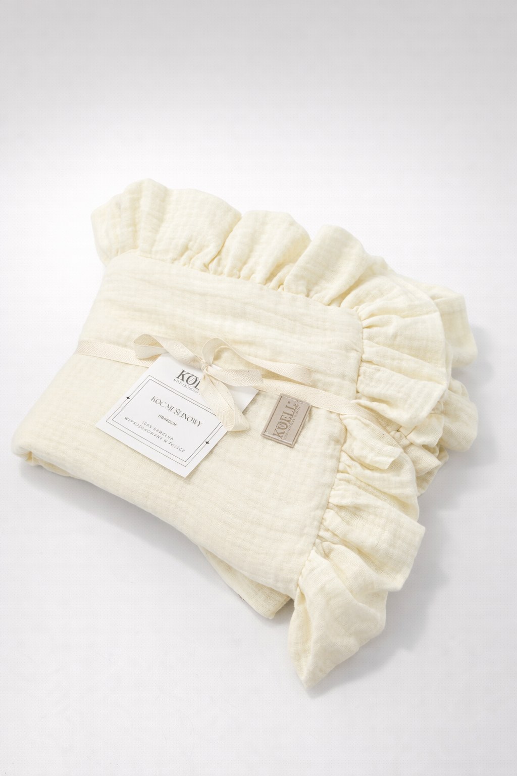 Muslin Blanket with Ruffle 110 × 85 cm – Ecru Muslin Blanket with Ruffle 110 × 85 cm – Ecru