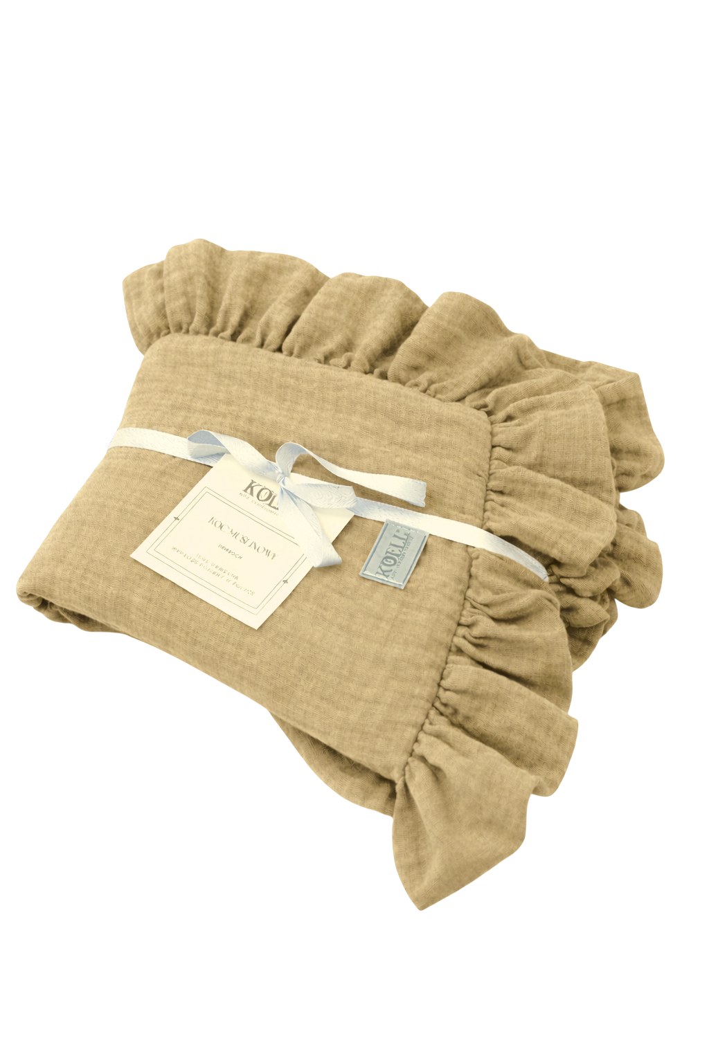 Muslin Blanket with Ruffle 110 × 85 cm – Caramel Muslin Blanket with Ruffle 110 × 85 cm – Caramel