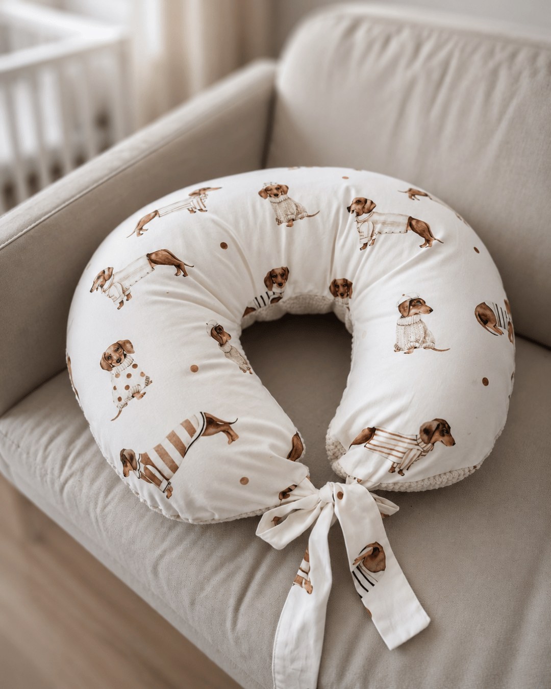 Adjustable Nursing Pillow with Waist Tie – Dachshunds Adjustable Nursing Pillow with Waist Tie – Dachshunds