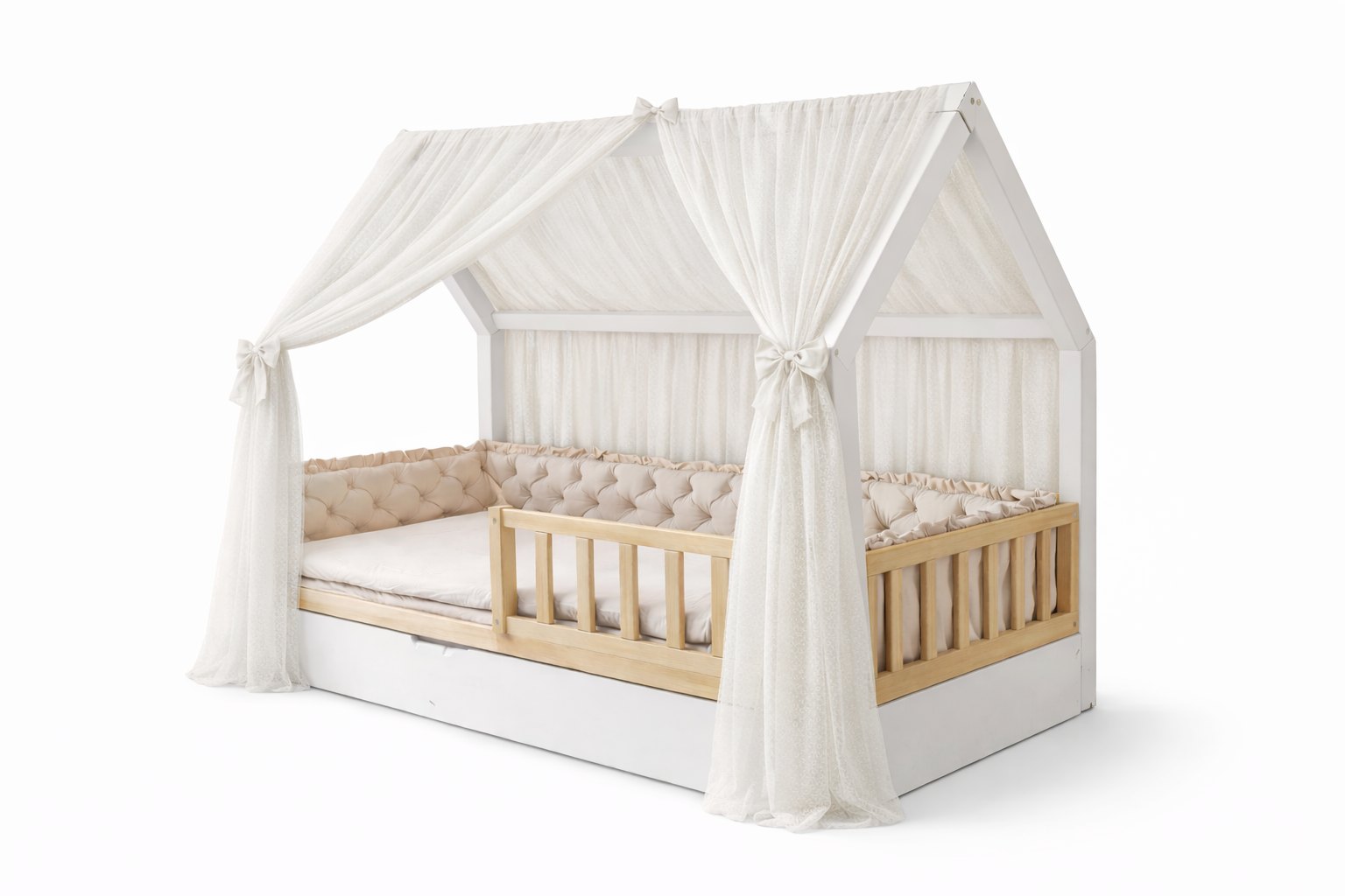Tulle Curtain for the House Bed – Cream White